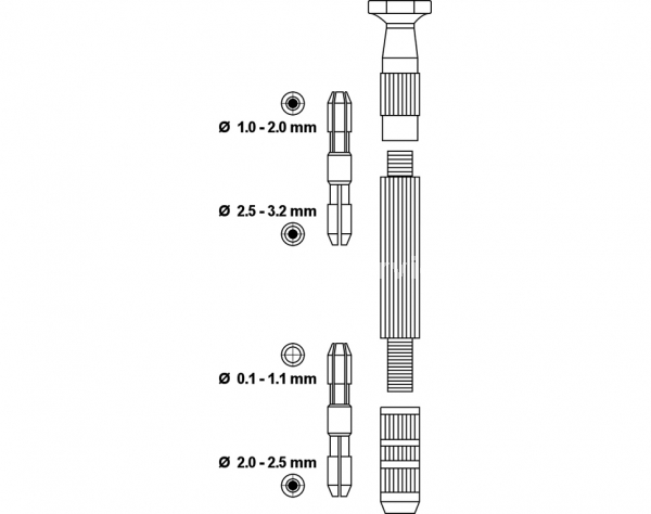 Werkzeughalter Ø des Spannbereichs 0,1-3,2mm (1)