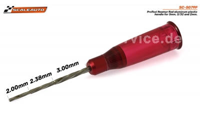 Hand Reibahle gestuft für Ø 2/2,38/3 mm mit Werkzeughalter (1)
