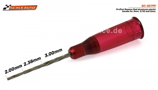 Hand Reibahle gestuft für Ø 2/2,38/3 mm mit Werkzeughalter (1)